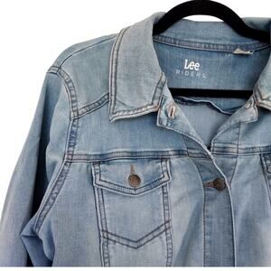 Lee Rider Faded Blue Jean Jacket Button Up Vintage L Jr